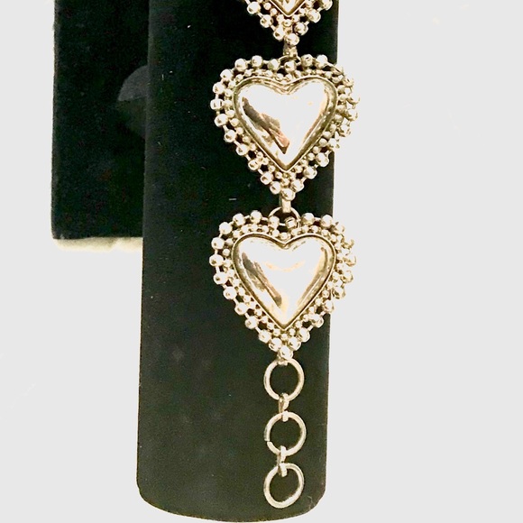 Silver Puffed Hearts Bracelet - Picture 5 of 6